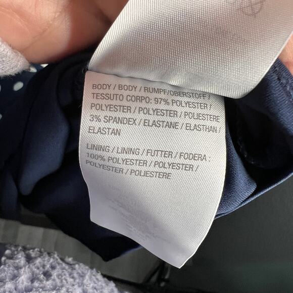 Girl With Curves Regular Chiffon Ruffle Midi Dress Navy Dot Size 2X - Picture 14 of 15